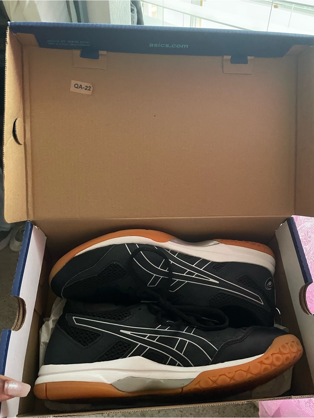 Asics Black & Gum Indoor Court Sneakers